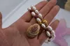 Colliers pendentifs VENDRE - HOO Collier de grenat de perles de culture d'Akoya blanc Plaqué or cristal - Qualité supérieure