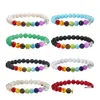 Fili di perline 7 Chakra Bracciale con perline in pietra naturale Simpatico braccialetto di amicizia con elefante Braccialetti con ciondoli Diffusore di olio essenziale Yoga Drop Deliv Otrau