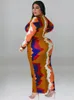 Plus size Dresses Wmstar Size Women Clothes Tie Dye Long Sleeve V Neck Casual Fashion Shirts Maxi Dress Wholesale Drop 230130