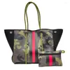 Evening Bags SUNNY BEACH Fashion Waterproof Neoprene Large Capacity Handbag Women Casual Tote Designer Camouflage Bag Drop