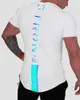 Męskie koszulki na siłownię T-shirt Mężczyzn Bawełniany z krótkim rękawem swobodny odblaskowy Slim T Shirt Fitness Kulturysty
