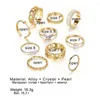 Hochzeit Ringe EN Perle Gold Farbe Set Vintage Schmetterling Für Frauen Mädchen Geometrische Mode Ring Hohl Schmuck Trendy Zubehör