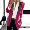 Женские костюмы 2023 Весенняя осенняя мода средняя средняя сплайсинга леопардового принта лацка в рукаве.