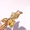 Brooches OKILY Beautiful Women Zircon Jewelry Gold Color Flowers Pin Copper And Broch Coat Accessories For Friend 2023 Gift