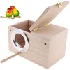 Bird Cages Parakeet Nest Box Natural Pine Wood Breeding For Budgie Parrot Egg Accessories 230130