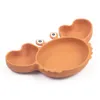 Cups Dishes Utensils 9Pcs Baby Silicone Non-Slip Suction Bowl Plate Spoon Waterproof Bib Cup Set Baby Crab Dishes Food Feeding Bowl for Kids BPA Free 230130