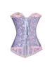 Women's Shapers Red/Blue Sexy Women Boned Waist Trainer Brocade Corsets Bustiers Embroidery Lace Up Corselet Floral Lingerie Plus Size S-3XL