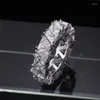 Pierścienie ślubne Uring luksusowy zespół obietnica dla kobiet unikalne trójkąta cyrkonia design najwyższej jakości modna biżuteria