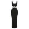 Casual jurken Zomer sexy verbanden uitgesneden tankjurk voor dames elegante outfits clubfeest backless maxi 2023 kleding