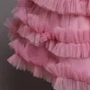 Robes à paillettes pour bébés filles, vêtements de princesse à col haut, en Tulle, pour mariage, anniversaire, demoiselle d'honneur, soirée