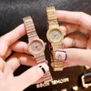 Wristwatches Women Watches Simplicity Square Quartz Watch Clock Luxury Rhinestone Fashion Lady Round Relogio Feminino