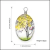 Charms Designer Creative Dried Flower Pendant f￶r ￶rh￤nge Halsband Kvinna Fashion Glass Oval Ball Pressed Diy Jewelry Making Drop Del Otzs5