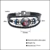 Andere armbanden modeontwerp mti -laag gevlochten mooie baby art foto glas cabochon zwart lederen wrap magnetische armband voor mannen otgjf