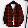 Men's Casual Shirts Autumn Tops Single-breasted Men Shirt Color Matching