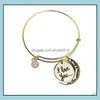 Charm Bracelets Bracelet Bangle Meaningf Golden And Moon Earth Bangles Drop Delivery Jewelry Dhdls