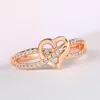 Wedding Rings Classic Infinity Heart Cross Ring White Zirkon Band beloof verzilverde sierlijke verloving sieraden