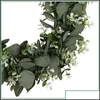 Decoratieve bloemen kransen simatie eucalyptus krans groen blad slinger deur trim paas bruiloft Amerikaanse decoratie voor raam g otkjw