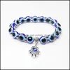 Beaded Strands 8Mm 10 Mm Acrylic Evil Blue Eye Palm Charms Bracelet For Men Women Beads Eyes Fashion Jewelry Valentines Day Drop De Dhnwx