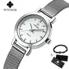 Wristwatches Women's Watch Ultra Thin Stains Stains Stains Quartz Lady Casual ساعات سوار الساعات