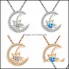 Hanger kettingen Creative Fashion Star en Moon Eternal Heart Neclant Neclant Temperament Diamant ketting Legend Party Gift Bdehome Drop DHA8L