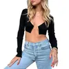Women's Knits & Tees Long Sleeve Knitted Short Cardigan Tops 2023 Women Deep V-Neck Sexy Casual Female Fashion Autumn Sweater Clothing