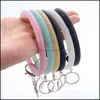 Party Favor Sile Poignet Clés Bague Mode Glitter Bracelet Sports Porte-clés Bracelets Bracelet Rond Porte-clés Grands Cadeaux Mignons Porte-clés Dhmfd