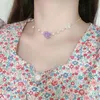 Choker Chokers kreative Rosenblumen Anhänger Halsketten für Frauen Vintage Mode Crystal Butterfly Perle Perlen Temperamentpullover