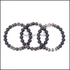 Charm Armbänder Energie Buddha Vintage Dzi Stein Armband Handgemachte 8mm Lava Perlen Sommer Männer Frauen Schmuck Geschenk C3 Drop Lieferung Dhqhj