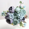 Decorative Flowers Simulation Fake Bouquet Artificial Peony Hydrangea Silk Flower Wedding Pography Props Home Living Room Garden Decoration