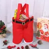 Décorations de noël 2 pièces père noël pantalon sac fourre-tout sacs bas bonbons décoration mariage stockage seau Portable panier-cadeau