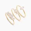 Clusterringen geometrisch kristal dun voor vrouwen elegante Franse ontwerper zirkonia minimalistisch huwelijkshuwelijk tennisring sieraden cadeau