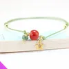 Bracelets de cheville en céramique émail vert, doux et clair, corde de cire pour dames, 2 types, vente en gros, 10 2023