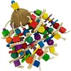 Other Bird Supplies Large Parrot Chewing ToyNatural Wooden Blocks Rattan Ball Tearing Cage Bite For African Grey Macaws Cockatoos 230130