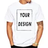 T-shirts pour hommes T-shirt imprimé personnalisé Hommes Femmes Casual Harajuku Tee Tops DIY Your Like Po Ou Logo T-shirt Personnalisé Noir Blanc TopsMen's