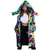 Women's Jackets Women 2023 Light Dressy Unisex Long Sleeve Glossy Camouflage Bread Down Hooded Jacket Pockets Coat