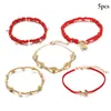 anklets 5pcs/setボヘミアンスタイルのアンクレット星フィッシュシェルビーズ装飾チェーンジュエリーアクセサリーハワイビーチパーティードレスアップ