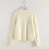 Kadın Sweaters Yuvarlak Boyun Külot Uzun Kollu Kazak Çiçek El İşlemeli Gevşek Örgü Kadınlar Kış Sweaterswomen's Mari22