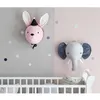 Décoration murale mignon éléphant lapin cerf en peluche poupées en peluche montage mural tête d'animal pour enfants chambre maternelle jouets décoratifs 230131