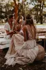 Abito da sposa Altri abiti Nude Champagne 2023 Profondo scollo a V Boemia Stravagante Boho Abiti da sposa da sogno Spiaggia Vestido De NoivaAltro