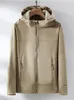Men's Jackets 2023 Autumn Men's Casual Softshell Hooded Windbreaker Outwear Plus Size Zip Pockets Solid Warm Fleece Coats 8XL