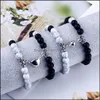 Beaded Strands 2022 Fashion 2Pcs/Set Natural Stone Beads Yoga Strand Bracelet For Lovers Distance Magnet Couple Bracelets Healing F Dhlyt