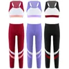 Stage Wear Kids Children&#39;s Sports Outfits Yoga Tracksuits Gymnastics Dancewear Sets Fitness Running Suit Girls Sport Bra Top