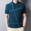 Camisetas masculinas ymwmhu fahsion polo pólo solto verão listrado streetwear cool casual top roupas 230131