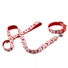 Dog Collars Christmas Traction Two Sets Nylon Adjustable Collar With Santa Pendant Creative Leash Pets Accessories