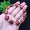 Strand Beaded Strands South Red Agate Heart Shape Bracelet Natural Clear Crystal Elastic Jewellery Fashion Man Woman Luck Amulet