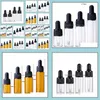 Bouteilles d'emballage Flacon compte-gouttes en verre transparent ambré 5Ml 10Ml 15Ml 20Ml Flacon de pipette transparent Sn4327 Drop Delivery Office School Busi Dheuz