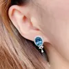 Stud Earrings Real 925 Sterling Silver SAPPHIRE Earring For Women Luxury Aros Mujer Oreja Orecchini Jewelry