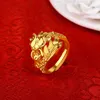 Cluster Rings Exquisite Wedding Ring For Lovers Bride Groom Engagement Anniversary Jewelry Delicate Dragon Phoenix Gifts Male Female