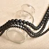 Beads Black Frosted Agate Size for 6/8/10/12mm إكسسوارات مجوهرات مختلفة 16 بوصة H742