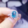 Обручальные кольца Huitan Temperument Sweet Oval Sky Blue Cubic Циркония для женщин изящные свадебные аксессуары роскошные украшения роскошные украшения